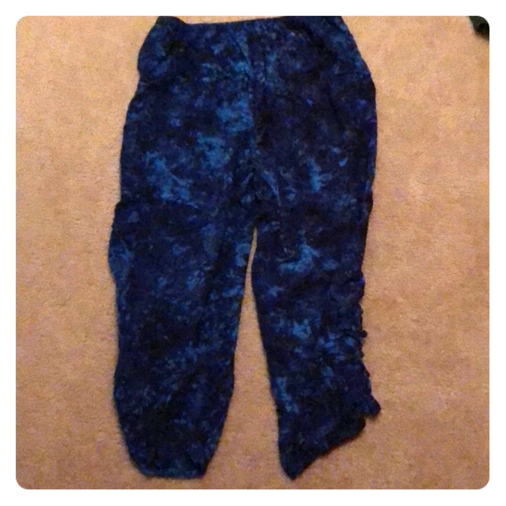 Blue tie dye hippie pants